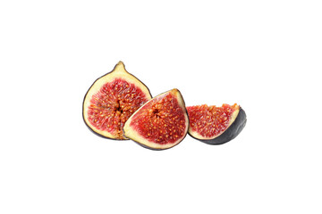 PNG,Fresh cut figs, isolated on white background