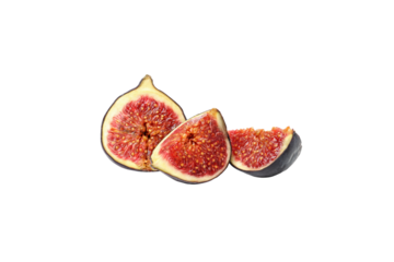 PNG,Fresh cut figs, isolated on white background