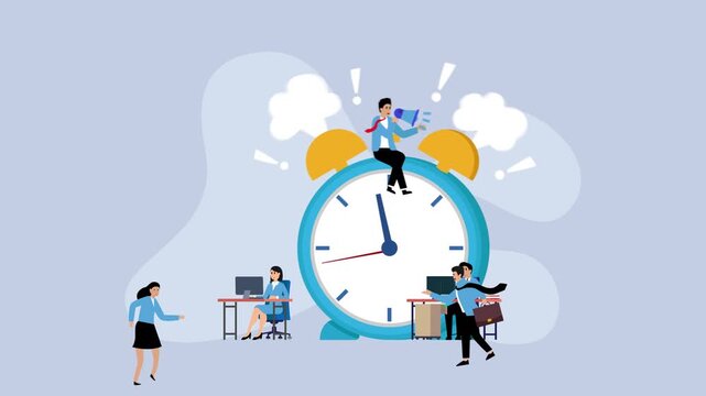 Work under conditions of increased stress and pressure from the boss cartoon animation