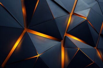 Abstract geometric pattern with illuminated edges.