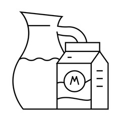 milk milk product line icon vector. milk milk product sign. isolated contour symbol black illustration