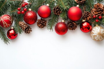 merry christmas decoration on white background, ai