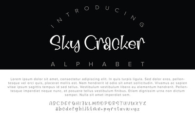 Luxury Sky Cracker alphabet letters font for logo