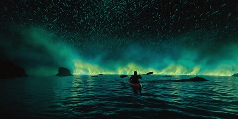 Kayaking under the Northern Lights.