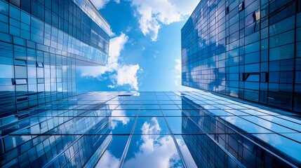 Fragment of a beautiful high-rise office building complex