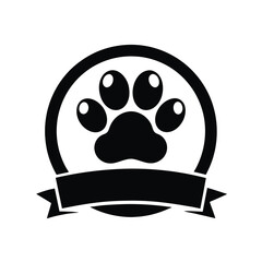Pet logo design paw, vector for animal shop business