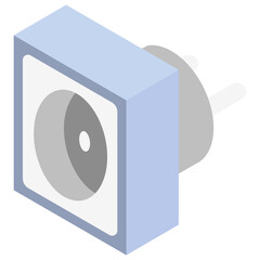 Obraz premium Electric Plug isometric 3d icon, related to technology, home appliances theme. use for modern concept, UI or UX kit, web and app development.