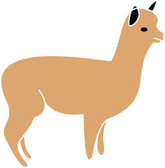 Illustration of a brown alpaca