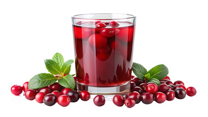 cranberry juice isolated on white