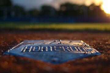ai generative homerun word on the baseball field