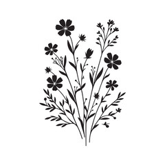 Fototapeta premium Flower silhouette vector art illustration