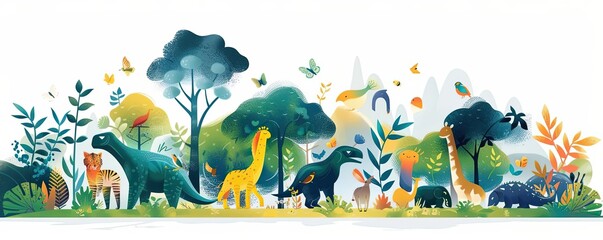 Fototapeta premium Evolutionary biology, species development, flat design illustration