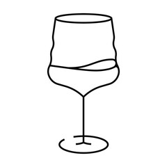 merlot wine glass line icon vector. merlot wine glass sign. isolated contour symbol black illustration