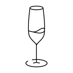 party wine glass line icon vector. party wine glass sign. isolated contour symbol black illustration