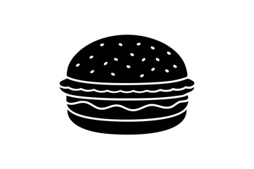 
Burger silhouette vector, Hamburger icon 