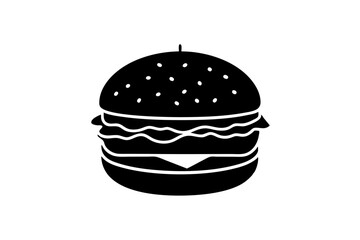 
Burger silhouette vector, Hamburger icon 