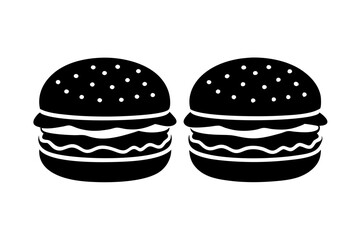 
Burger silhouette vector, Hamburger icon 