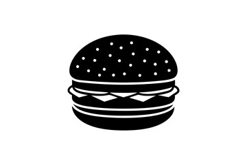 
Burger silhouette vector, Hamburger icon 
