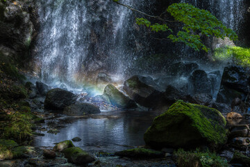 虹と滝沢不動滝
