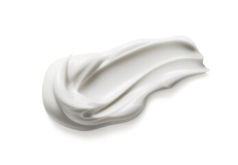 White cosmetic cream smear isolated on white.