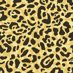 Jaguar or leopard skin pattern, repeating seamless texture. Animal print for textile design Vector 