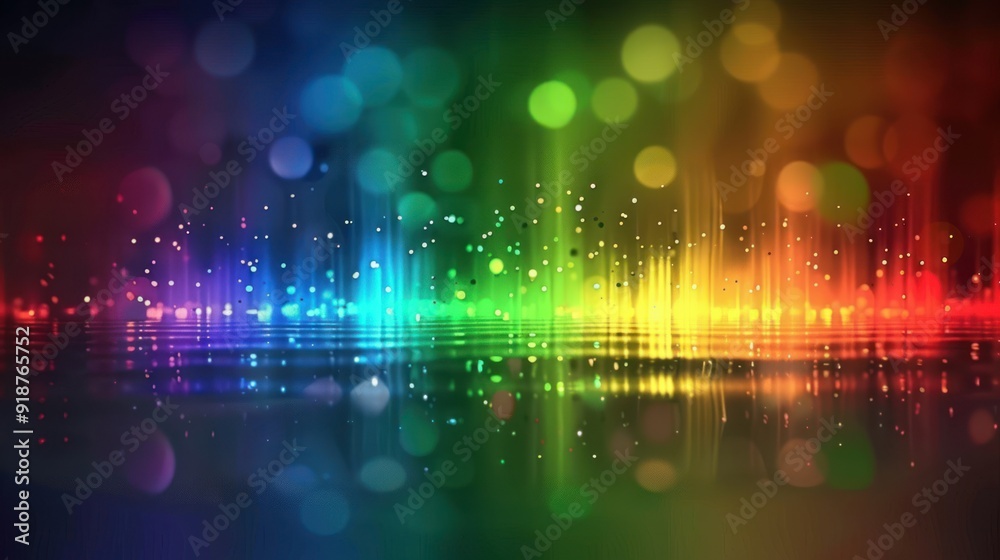 Poster Abstract Rainbow Lights and Reflections