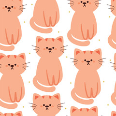 seamless pattern cartoon cat. cute animal wallpaper for fabric print, gift wrap paper