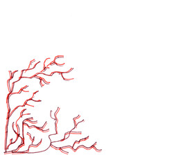 stylized graphic image of a tree, copy space