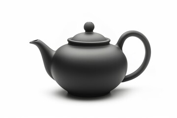 black ceramic teapot