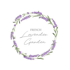 Lavender flower logo design. Elegant floral sumbol