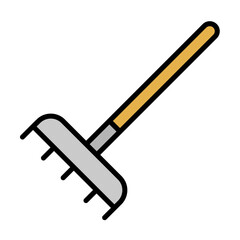 Rake Icon in Lineal Color Style Suitable for Web, Apps, Presentation, or Printable Meanings