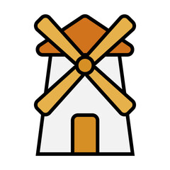Windmill Icon in Lineal Color Style Suitable for Web, Apps, Presentation, or Printable Meanings