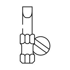 slopt head screwdriver bit line icon vector. slopt head screwdriver bit sign. isolated contour symbol black illustration