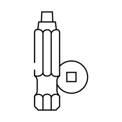robertson screwdriver bit line icon vector. robertson screwdriver bit sign. isolated contour symbol black illustration
