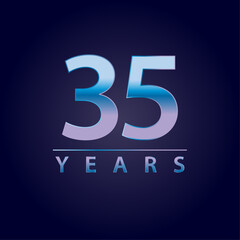 35 years blue and pink gradient for celebration, events, anniversary
