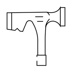 drywall hammer line icon vector. drywall hammer sign. isolated contour symbol black illustration