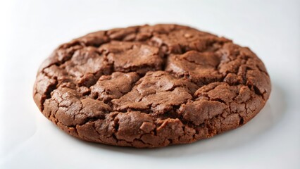 Fototapeta premium A Close-Up of a Single Chocolate Chip Cookie on a White Surface