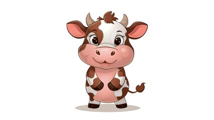 Obraz premium Illustration of a cartoon cow drawn by hand