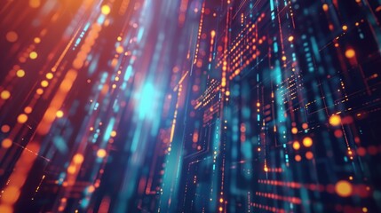 Fototapeta premium Abstract Digital Network with Glowing Lines and Dots