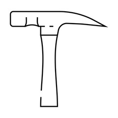 brick hammer line icon vector. brick hammer sign. isolated contour symbol black illustration