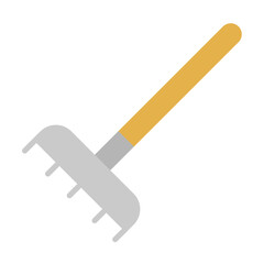 Rake Icon in Flat Style Suitable for Web, Apps, Presentation, or Printable Meanings