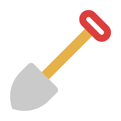 Shovel Icon in Flat Style Suitable for Web, Apps, Presentation, or Printable Meanings