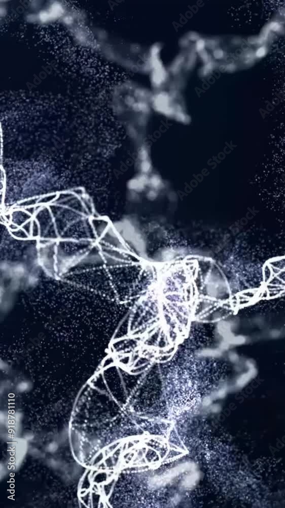 Wall mural animation of energy field, . blue and purple plexus structure in organic motion and flickering light