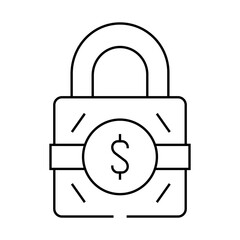 business padlock line icon vector. business padlock sign. isolated contour symbol black illustration