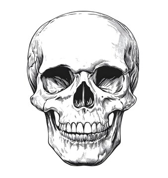 recommend clip art: Detailed Illustration of a Human Skull