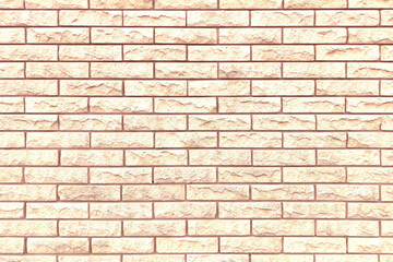 Cream and white brick wall texture background.