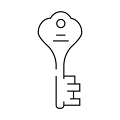 key padlock line icon vector. key padlock sign. isolated contour symbol black illustration