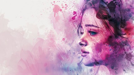 Portrait of a woman with striking blue eyes