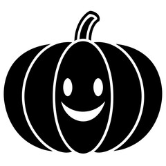 Cartoon Halloween pumpkin head icon vector art illustration