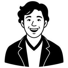 cartoon person with a smile face vector, illustration